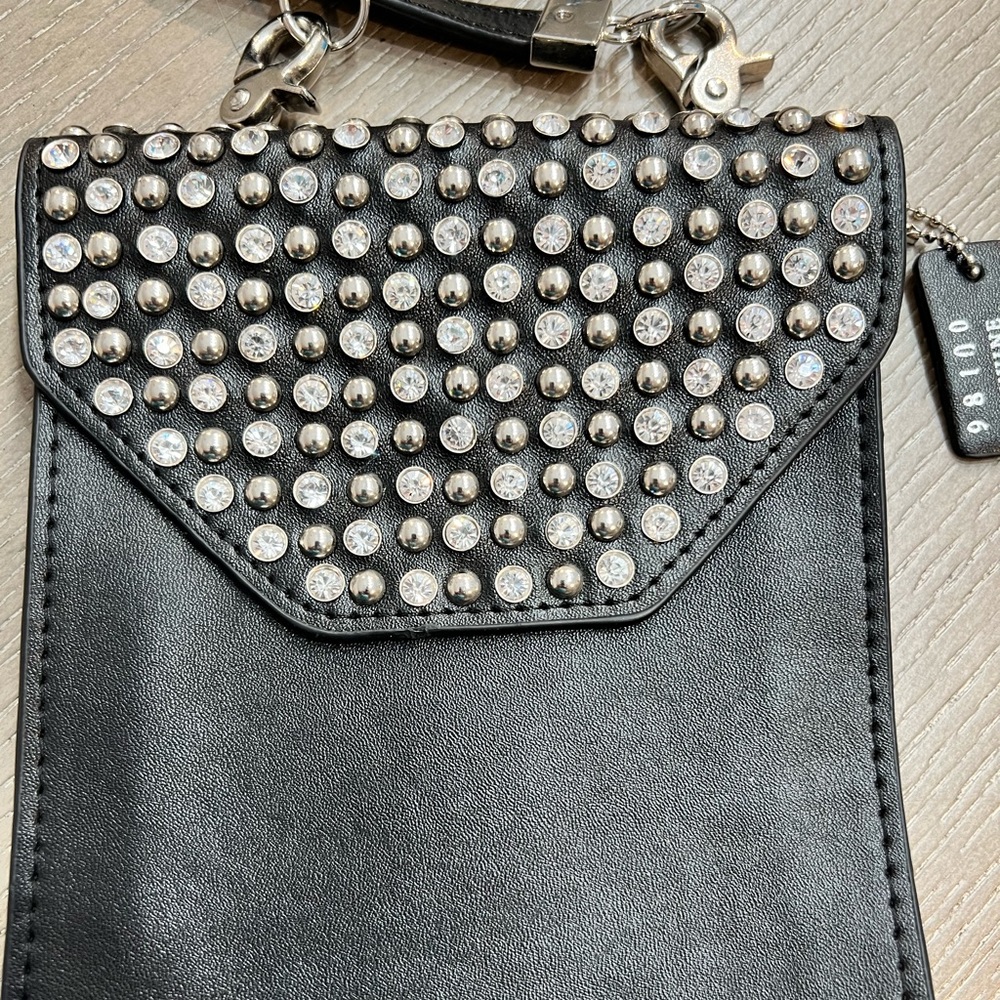 Leather Studded and Crystal Crossbody - Picture 3 of 5